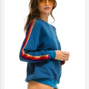 Aviator nation “classic sweatshirt blue//velvet stripes”hardly worn XS Unisex
